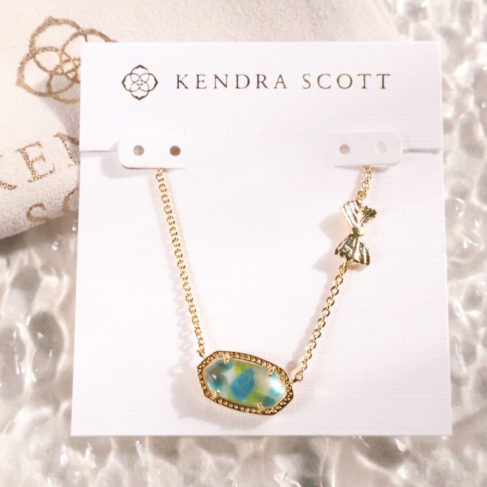 Kendra Scott - Elisa Gold Marie Blue Blooming Heirloom Necklace - new